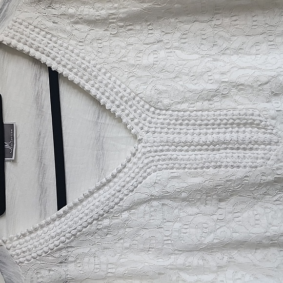 JM Collection Lace knitted long sleeve top - Picture 2 of 7